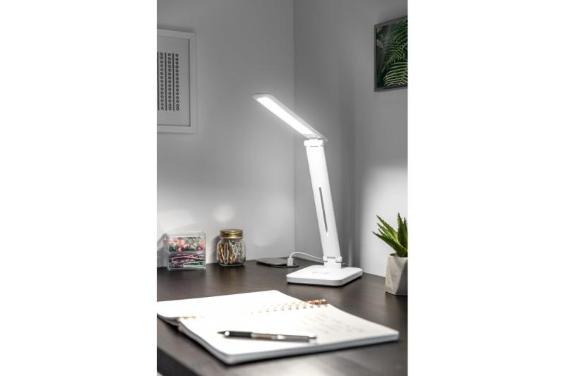 Decor IZUKA LED skrivbordslampa 6W 400lm AC220-240V 50/60Hz CCT induktiv laddare vit. 1208962496