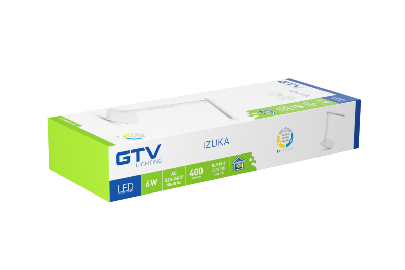 Decor IZUKA LED skrivbordslampa 6W 400lm AC220-240V 50/60Hz CCT induktiv laddare vit. 1208962496