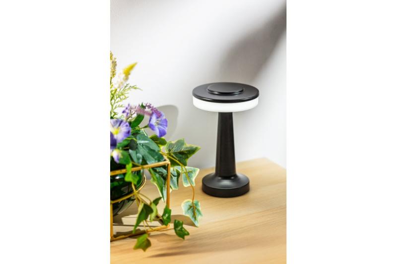 Dekor Skrivbordslampa Monum 3W 200lm DC 5V 1A 3000 K 3 grader. Dimmbar med 1800 mAh batteri, svart. 1208962504