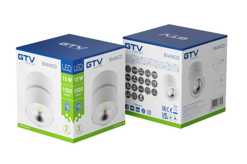 Dekorarmatur LED VIT 15W 1500lm AC220-240V 50/60 Hz PF> 0.5 Ra≥80 IP20 IK06.36° 4000K rund vit. 1208962667