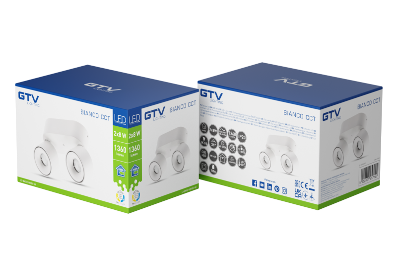 Dekor LED armatur BIANCO CCTt 16W 680lm AC220-240V 50/60 Hz Ra≥80 IP20 36° 2700/3300/4000K rund, vit. 1208962673