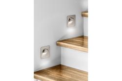 Dekor LED trappbelysning ESCADA KA DC12V fyrkantig transparent lock 0,8W 70lm 4000K inox kabel 150cm