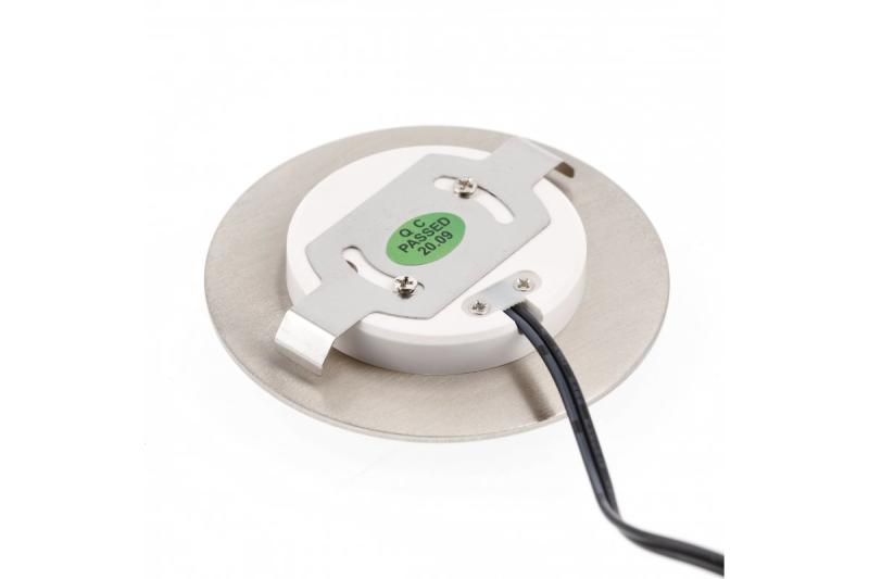 Dekor LED-trappbelysning ESCADA OB DC12V rund matt glasskärm 0,8W 70lm 4000K rostfritt stål kabel 150cm