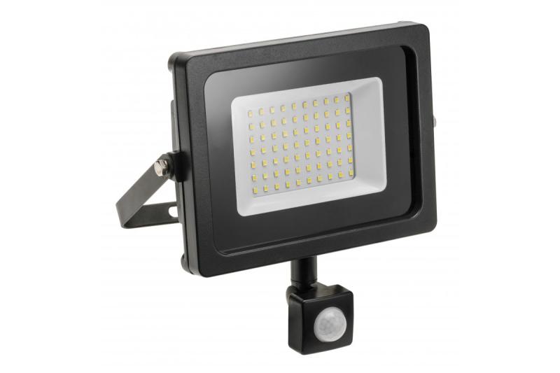 LED-strålkastare iNEXT med rörelsesensor 50W 4000lm, PF>0,9, RA>80, IP65, 120°, 6400K, svart kropp 1208962862