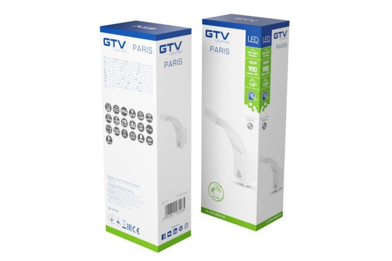 Dekor LED-armatur PARIS med rörelsesensor 10W 900lm IP54 AC220-240V 50/60Hz 140° 9m 4000K vit. 1208963095