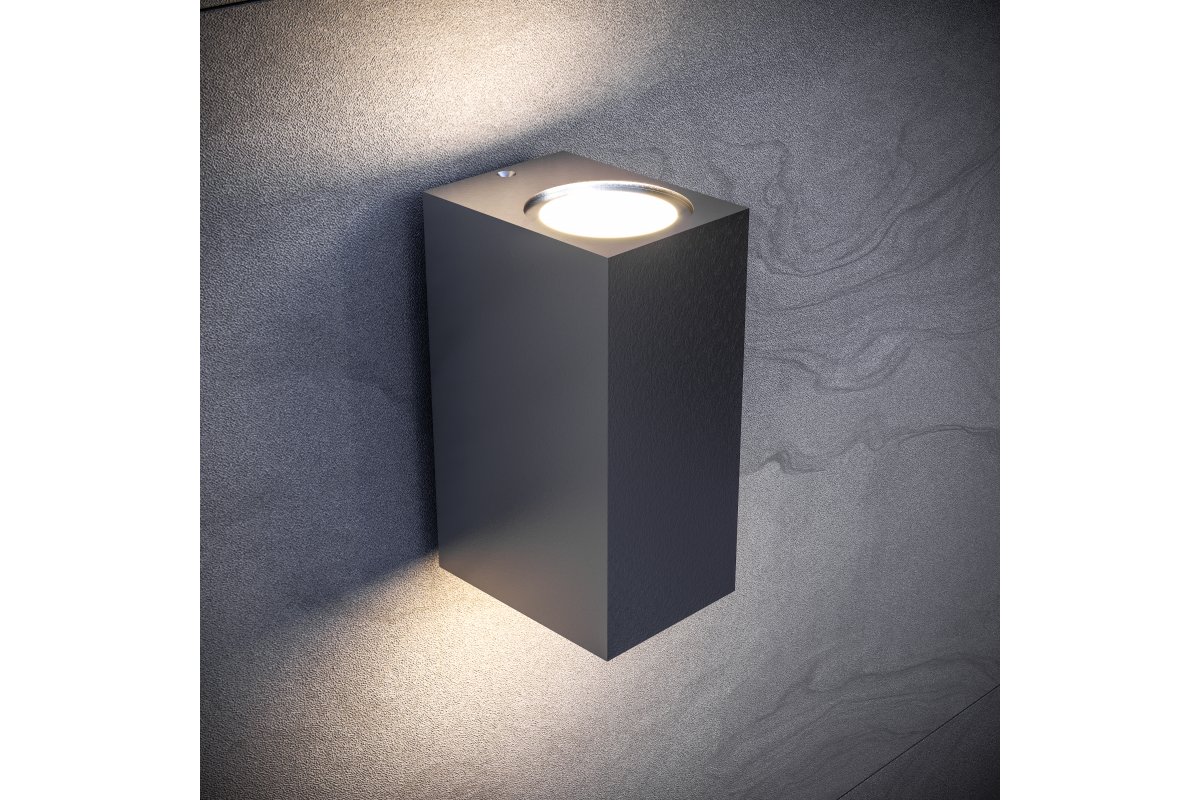 Dekorationsfasadbelysning dubbelriktad TIAGO KW GU10 MAX.2x35W IP54 AC220-240V 50/60Hz svart. 1208963202 - Productafbeelding 3