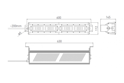 TEKSAS LED Highbay-lampa, 100W, 12000lm, AC100-240V, 50/60Hz, IP 65, strålvinkel 60o, 4000K, grå 1208963207