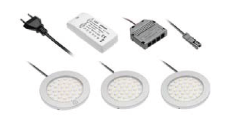 Décor cucina Kökbelysningsset med 3 spotlights med strömbrytare belysning varm vit 1208963267