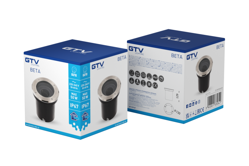 Dekorationsbelysning INRUN LUMINAIRE BETA-O med justerbar vinkel max. 50 W GU10 IP67 AC220-240V 50/60Hz rostfritt stål. 1208963698