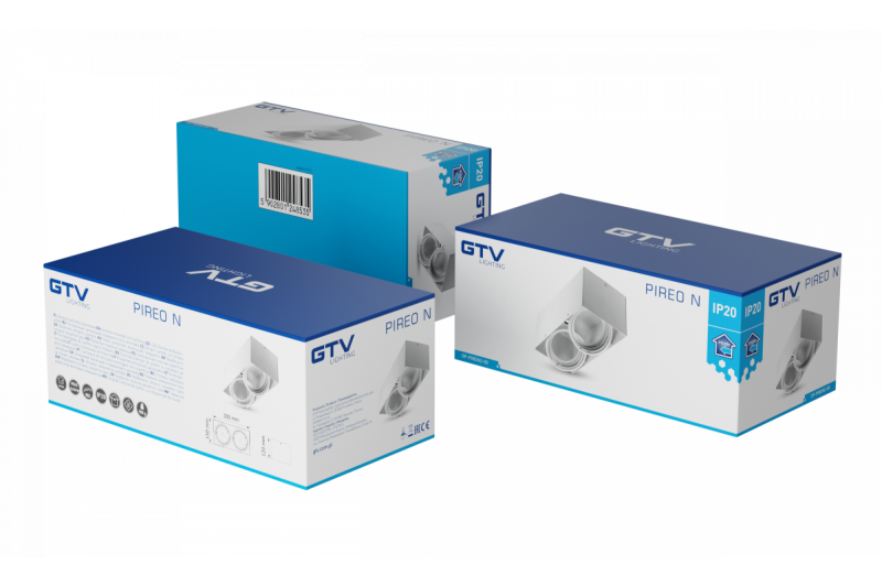 Taklampa armatur PIREO N yta monterad dubbel IP20 vit/vit 1208963772