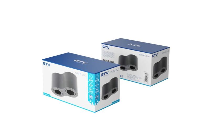 Dekor Takarmatur AVEIRO DUO aluminium 160x80x85mm IP20 max 20W*2 rund svart. 1208963826