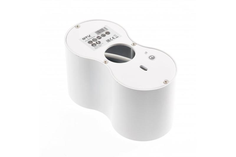 Dekor Takarmatur AVEIRO DUO aluminium 160x80x85mm IP20 max 20W*2 rund vit. 1208963827