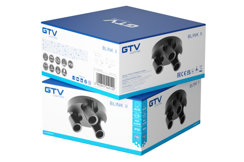 Dekor Takarmatur BLINK II max. 250V 50/60 Hz GU10 max. 20W*3 IP 20 trippel svart 1208963848