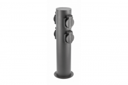 Dekor Trädgårdsstolpe CORTA-P 36 IP54 AC220-240V 50-60Hz 4*Schucko uttag max. 3500W stolpe grafit. 1208963859