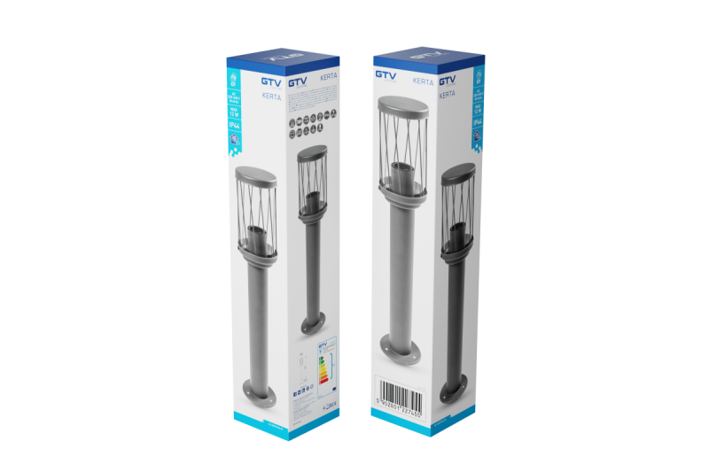 Dekor KERTA-P 50 trädgårdslampa E27 MAX.12W IP44 AC220-240V 50-60Hz stolpe grafit 1208963907