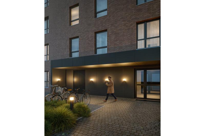 Dekor Trädgårdsarmatur LARGO-AU E27 MAX.15W IP44 AC220-240V 50-60Hz vägglampa med rak ovansida i grafitfärg. 1208963916