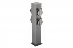 Dekorativ Trädgårdspåle LARGO-P 36 IP44 AC220-240V 50-60Hz 4*schuko uttag max. 3500W påle grafit. 1208963917