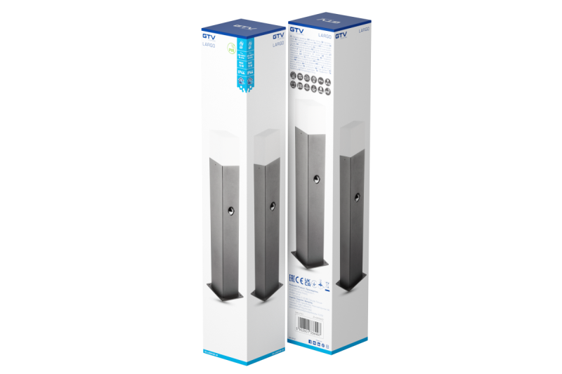 Dekor Trädgårdsarmatur LARGO-P PIR 50 E27 MAX.15W IP44 AC220-240V 50-60Hz stolpe grafit. 1208963920