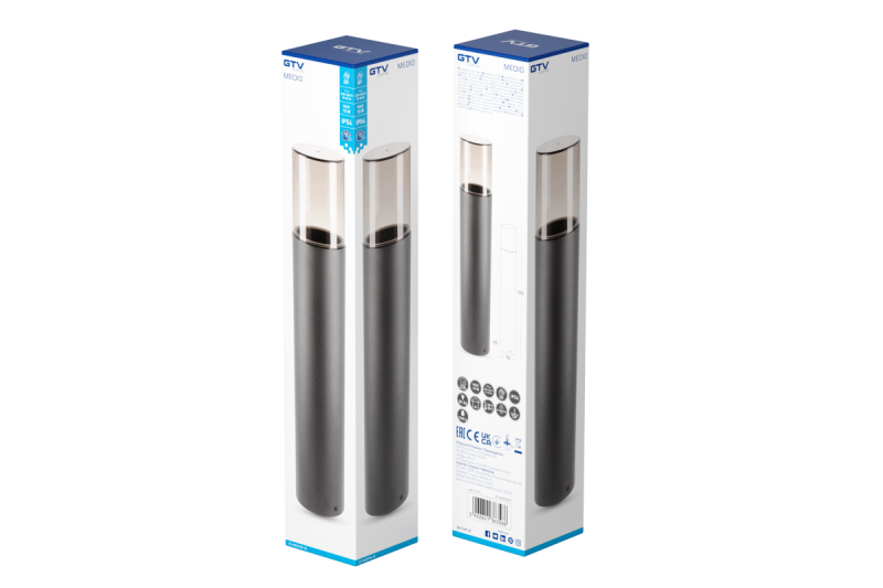 Dekor trädgårdsbelysning MEDIO-P 50 E27 MAX.15W IP54 AC220-240V 50-60Hz stolpe grafit. 1208963939