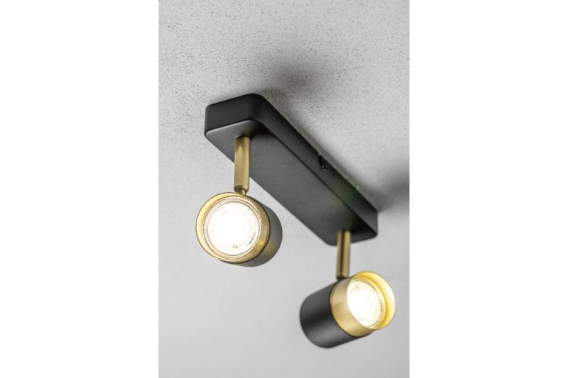 Takarmatur ORIO aluminium 24,0x5,5x14,0 IP20 2*GU10 max. 50W rund svart. 1208963965