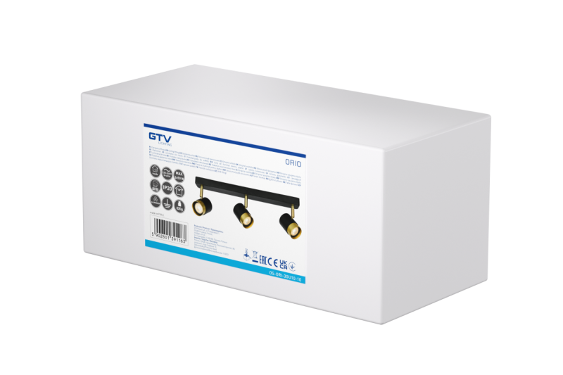 Dekor Takarmatur ORIO aluminium 43,0x5,5x14,0 IP20 3*GU10 max. 50W rund svart. 1208963967