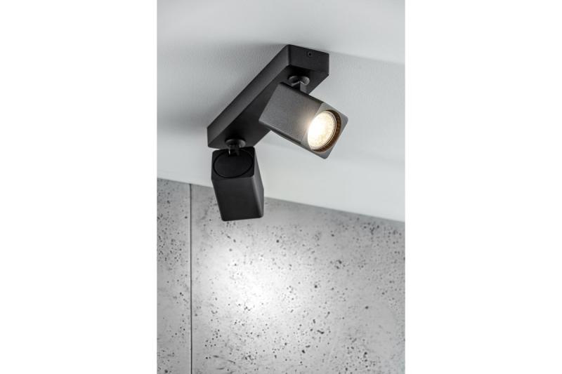 Dekor Takarmatur RENO aluminium IP20 max. 20W*2 dubbel fyrkantig svart. 1208963980