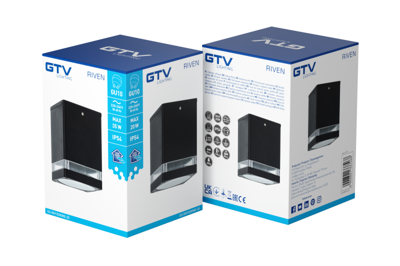 Dekor Takarmatur RIVEN aluminium 102x120 IP54 max 35W fyrkantig grafit. 1208963983