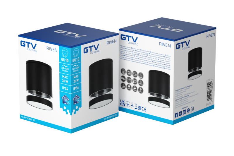 Dekor Takarmatur RIVEN aluminium 102x120 IP54 MAX.35W rund grafit. 1208963984