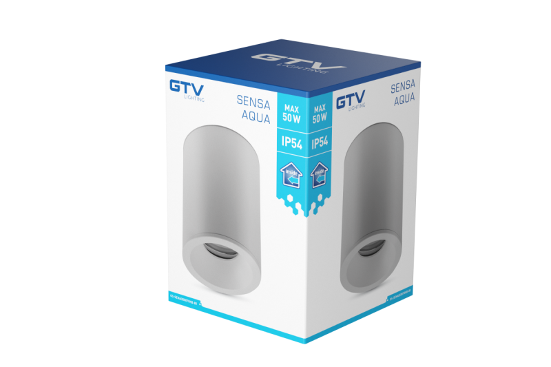 Decor SENSA AQUA taklampa aluminium 85x115 IP54 max 50W cirkelformad grå. 1208964008