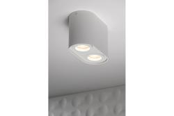 Dekor Taklampa armatur SENSO DUO alum 83x165x110 IP20 MAX 50W rund vit. 1208964010