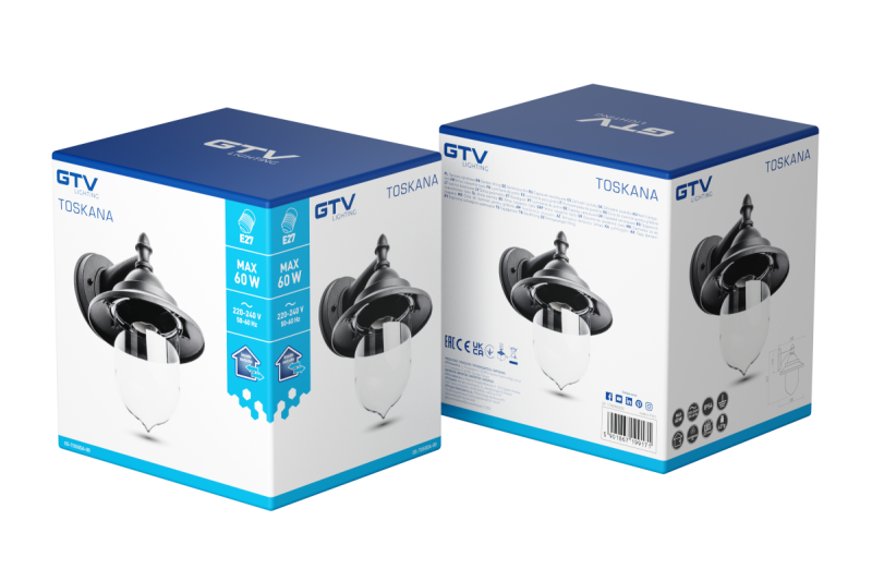 Decor Trädgårdsbelysning TOSKANA-AD E27 MAX.60W IP54 AC220-240V 50-60Hz matt svart 1208964026