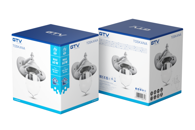 Dekor Trädgårdsbelysning TOSKANA-AD E27 MAX.60W IP54 AC220-240V 50-60Hz enkel vägglampa grå. 1208964027