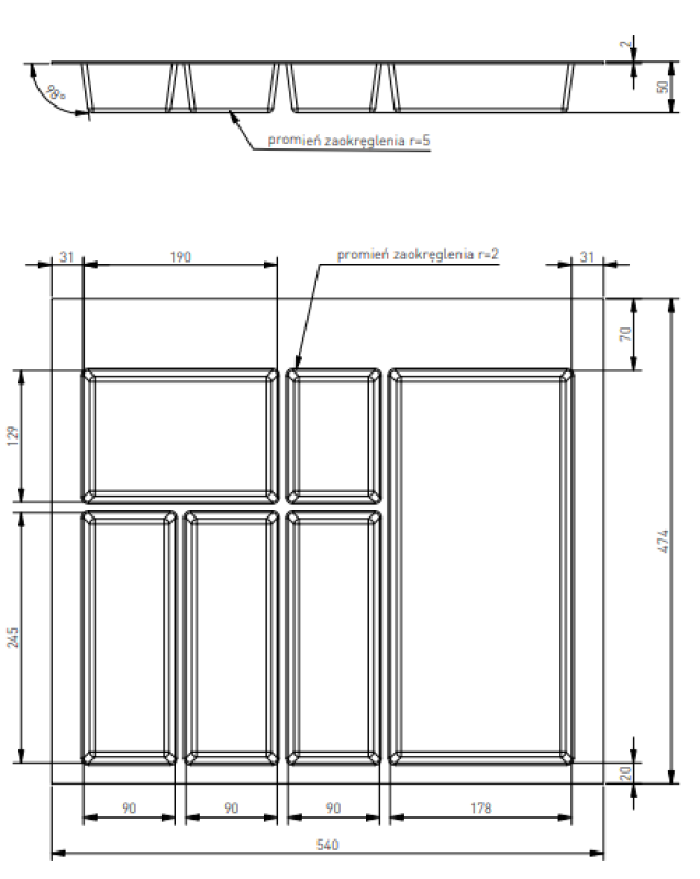 Decor Cutle Bestickinsats för kökslåda 600 Vit 1208966377
