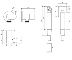 Waterevolution Flow Bidé-handduschset PVD ljusguld T1626WGE