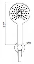 Waterevolution Flow rund handduschset komplett med vägganslutning ljusguld T1621RWGE
