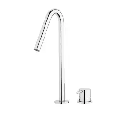 Waterevolution Flow 2-håls tvättställsblandare ljus guld med hög V 120mm pip T1122VWGE