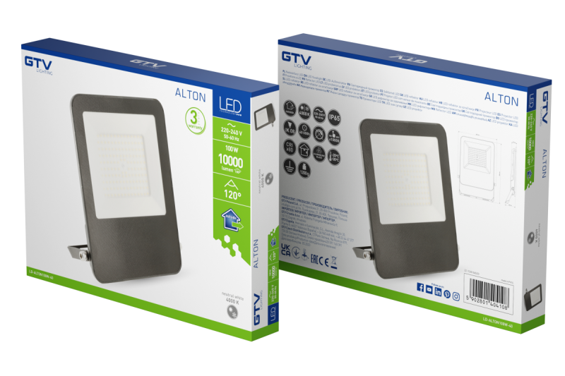 ALTON strålkastare, LED, 100W, 10000lm, 4000K, AC220-240V, IP65 1208966955