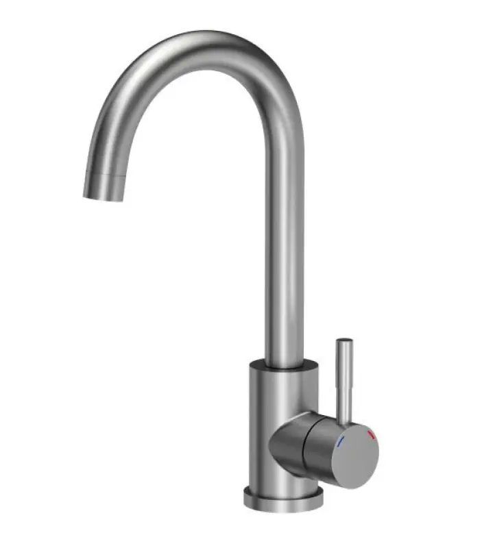 Quadri Dixton 50 set med rostfri diskbänk 500x450 mm med kranhål för montering och rostfri Coventry kökskran
