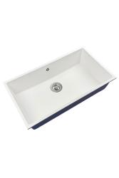 GraniteMy Universal granit stor vit diskho 74x40 cm vit infälld underbyggd och planmonterad med rostfri plugg 1208967111