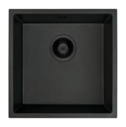 GraniteMy Universal granit svart diskho 40x40 cm svart infälld undermonterad och planmonterad med svart propp 1208967112