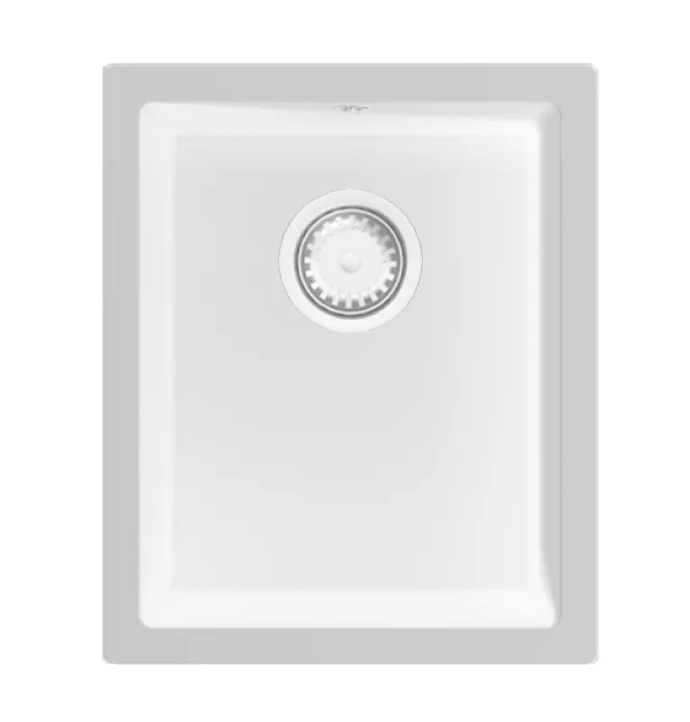 GraniteMy Universal granit vit diskho 34x40 cm vit toppmontering undermontering och planmontering med vit plugg 1208967146