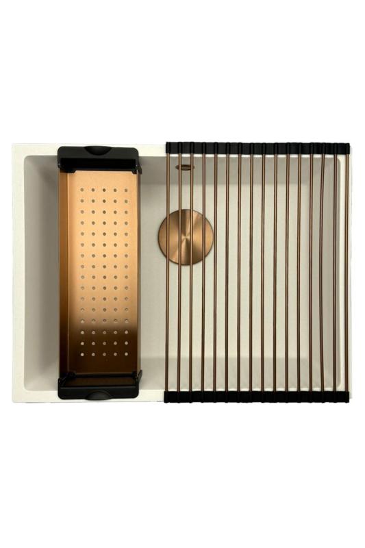 GraniteMy Universal granit vit diskho 55x40 cm vit infällning undermontering och planmontering med kopparplugg 1208967156