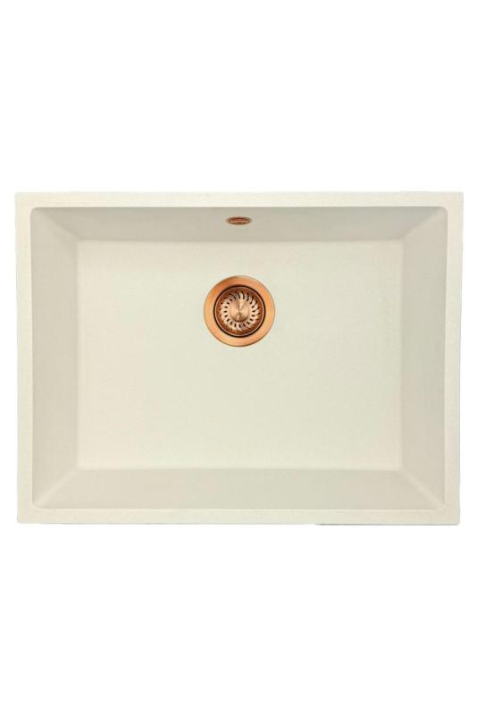 GraniteMy Universal granit vit diskho 55x40 cm vit infällning undermontering och planmontering med kopparplugg 1208967156