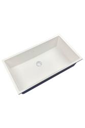 GraniteMy Universal granit stor vit diskho 74x40 cm vit för bänkskiva, underlimning och planlimning med vit propp 1208967160