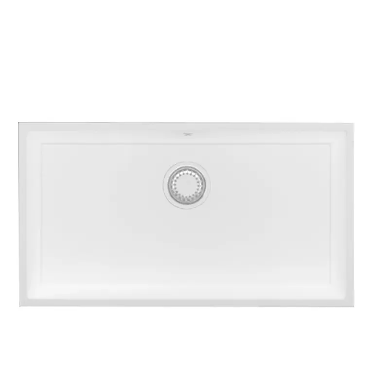 GraniteMy Universal granit stor vit diskho 74x40 cm vit för bänkskiva, underlimning och planlimning med vit propp 1208967160