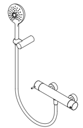 Waterevolution Flow duschtermostat med duschset rund krom T140TNR01