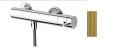 Waterevolution Flow duschtermostat med duschset rund Mässing Natur T140TNRLE