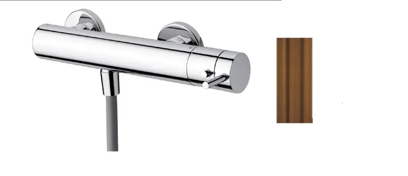 Waterevolution Flow duschtermostat med duschset rund PVD borstad Koppar T140TNRCPE