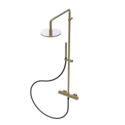 Waterevolution Flow duschset med regndusch PVD guld White Gold T141NWGE