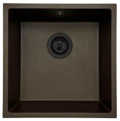 GraniteMy Universal granitkafé diskbänk 40x40 cm för ovanpåliggande, underbyggd och planmontering med svart plugg 1208967216